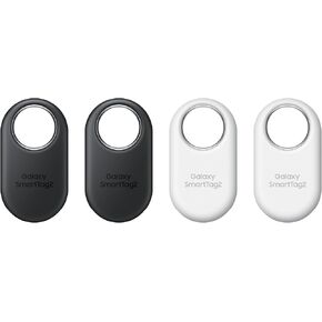 Samsung SmartTag2 (2023) Bluetooth + UWB, IP67 Water and Dust Resistant, Findable via App, 1.5 Year Battery Life (4-Pack) - Black/White (Renewed)