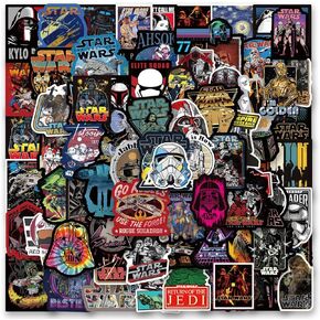 108 Pack Stickers for Star War to Girls Teens Boys,Cute Stickers for Water Bottles,Vinyl Waterproof Decals for Laptop,Bumper,Skateboard,Cartoon Sticker Gifts