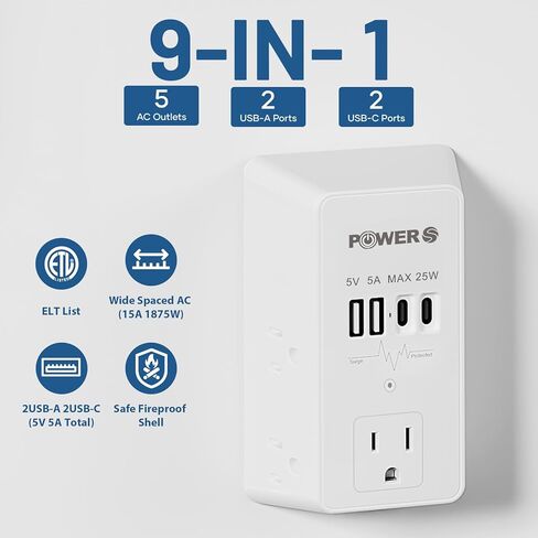 موسع منفذ كهربائي مع منافذ USB (2C2A) ، مخرج جدار دافئ مع ضوء ليلي ، واقي زيادة ، محول توصيل الجدار لأجهزة متعددة ، موسع المقبس الجدران in Saudi Arabia