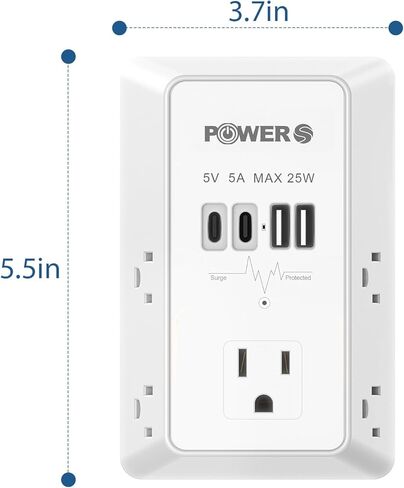 موسع منفذ كهربائي مع منافذ USB (2C2A) ، مخرج جدار دافئ مع ضوء ليلي ، واقي زيادة ، محول توصيل الجدار لأجهزة متعددة ، موسع المقبس الجدران in Saudi Arabia