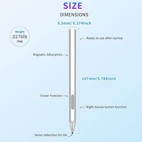 stylus لـ Microsoft Surface Pro9/8/7/6/5/4/3/x كمبيوتر محمول/كتاب سطحي/Book/Studio 3/GO/GO2/GO3 ، 4096 in Saudi Arabia