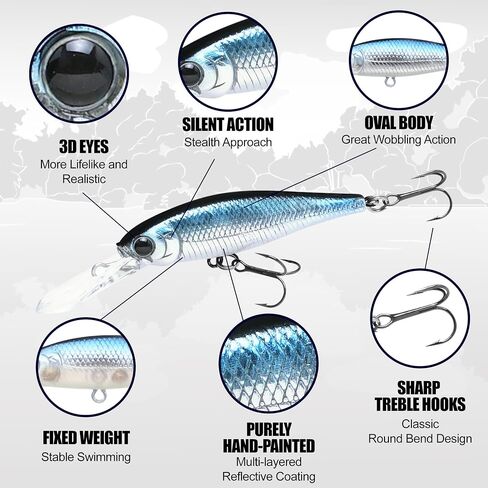 LUCKY CRAFT Pointer 48DD Fishing Lures for Freshwater, 2" Deep-Diving Suspending Jerkbait, Trout and Bass Lures, 3–4ft Depth, Precision Freshwater Fishing Gear and Accessories for Tackle Box in Saudi Arabia