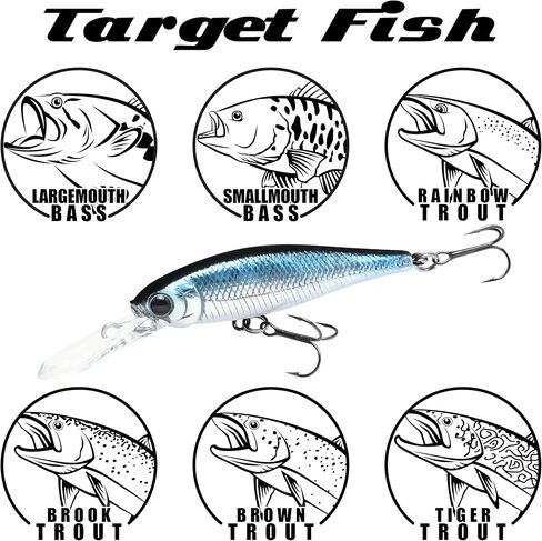 LUCKY CRAFT Pointer 48DD Fishing Lures for Freshwater, 2" Deep-Diving Suspending Jerkbait, Trout and Bass Lures, 3–4ft Depth, Precision Freshwater Fishing Gear and Accessories for Tackle Box in Saudi Arabia