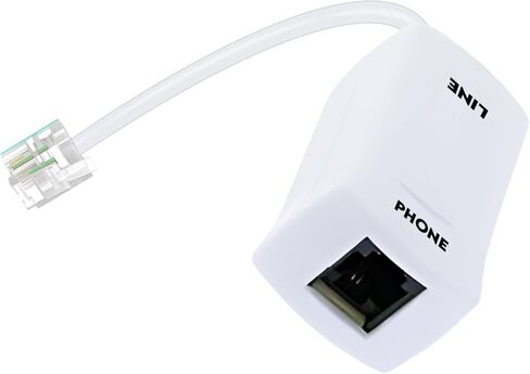 Inline DSL Filter (White) DSL Modem Phone Filter for Answering Machine, Fax Machine, Telephones Landline Cordless - DSL Jack for Interference Elimination and Static Noise Blocker in Kuwait