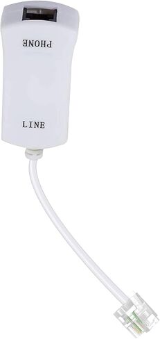 Inline DSL Filter (White) DSL Modem Phone Filter for Answering Machine, Fax Machine, Telephones Landline Cordless - DSL Jack for Interference Elimination and Static Noise Blocker in Kuwait