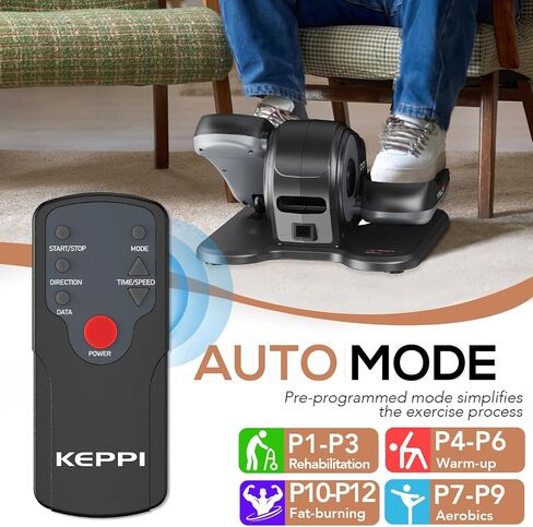 KeppiFitness Under Desk Elliptical Machine, Ellipse Leg Exerciser Equipment for Home, Electric Seated Pedal for Legxercise with Remote Control, Mini Elliptical Machine for Seniors and Adults in Saudi Arabia