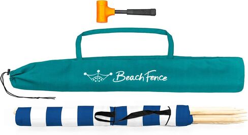 Premium 20 ft Beach Windscreen, Privacy Screen, Wind Blocker - Original Nautical, Free Rubber Mallet and Carry Bag Included in Saudi Arabia