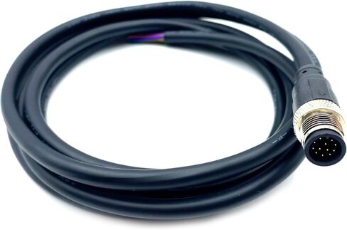 M12 12 Pin Male Connector Cable, A Code Straight Molding Cable Male Aviation Sensor Electrical PVC Cable Industrial Molded Cable AWG26 (2M) in Saudi Arabia