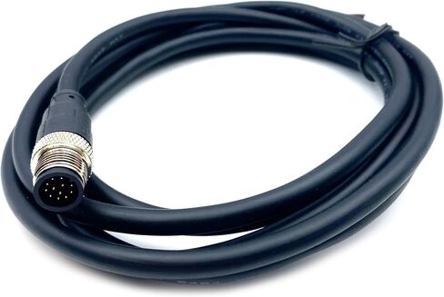 M12 12 Pin Male Connector Cable, A Code Straight Molding Cable Male Aviation Sensor Electrical PVC Cable Industrial Molded Cable AWG26 (2M) in Saudi Arabia