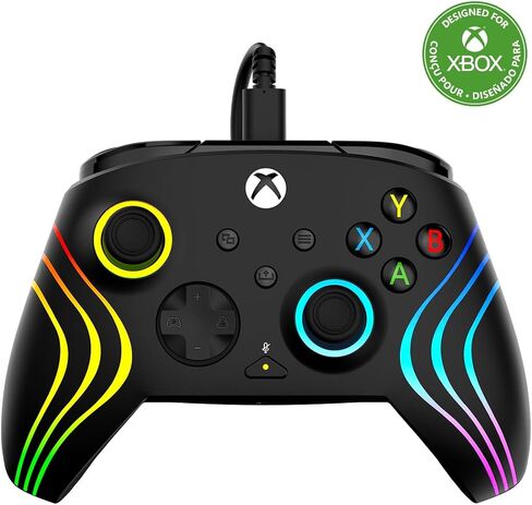 Turtle Beach Afterglow Wave Wired RGB Controller - مرخصة لسلسلة Xbox Series X | S ، Xbox One & Windows PCS - أزرار قابلة للتطبيق ، مشغلات شعر القاعة ، APPER APP - GRAY in Saudi Arabia