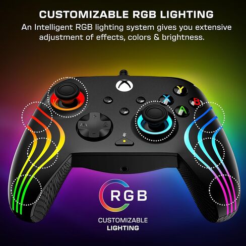 Turtle Beach Afterglow Wave Wired RGB Controller - مرخصة لسلسلة Xbox Series X | S ، Xbox One & Windows PCS - أزرار قابلة للتطبيق ، مشغلات شعر القاعة ، APPER APP - GRAY in Saudi Arabia