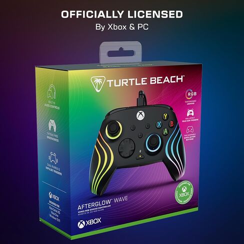 Turtle Beach Afterglow Wave Wired RGB Controller - مرخصة لسلسلة Xbox Series X | S ، Xbox One & Windows PCS - أزرار قابلة للتطبيق ، مشغلات شعر القاعة ، APPER APP - GRAY in Saudi Arabia
