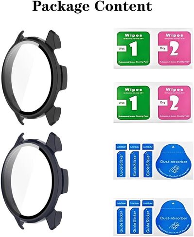 2 حزمة حزمة تغطية للكمبيوتر الشخصي متوافق مع Garmin النهج S50 ، واقي شاشة واقي شاشة القشرة المدمجة في فيلم زجاجي مقسى تغطية كاملة (أسود+حليب أبيض) in Kuwait