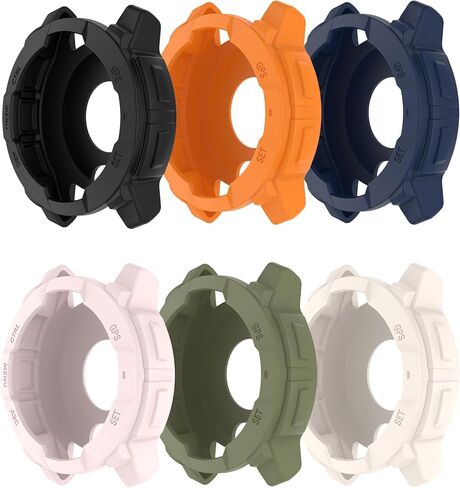 Compatible with Garmin Instinct 3 45MM 50MM Case, Soft Silicone Protector Face Cover Shell Protector Replacement Case Protective Frame for Garmin Instinct 3 Smartwatch (6colors, 50MM) in Saudi Arabia