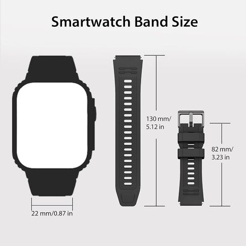 Smart Watch Band 22mm 2 Pack, for AMAZTIM Smart Watch Bands Replacement M2/T2, Compatible with KOSPET Tank M2/T2, TPU Sports Straps Bands, Adjustable Wristband, Men Black Camouflage Band in Saudi Arabia