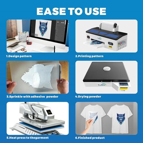 DTF Powder 450g/16oz White DTF Powder Adhesive, Upgrade DTF Transfer Powder with Super Adhesion, Waterproof and Durability for All Fabric, DTF Hot Melt Adhesive Powder for All DTF Printers - by Tenee in Kuwait