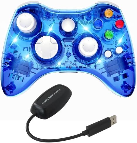 USONLINE911 2.4 جيجا هرتز وحدة تحكم اللاسلكي اللاسلكي متوافق مع وحدة التحكم Xbox 360 ، وألعاب Joypad مع تصميم عصا التناظرية غير متناظرة و 360 ° Operivilection. in Kuwait