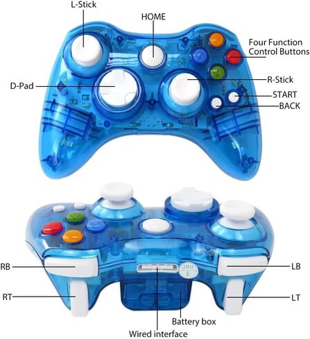 USONLINE911 2.4 جيجا هرتز وحدة تحكم اللاسلكي اللاسلكي متوافق مع وحدة التحكم Xbox 360 ، وألعاب Joypad مع تصميم عصا التناظرية غير متناظرة و 360 ° Operivilection. in Kuwait