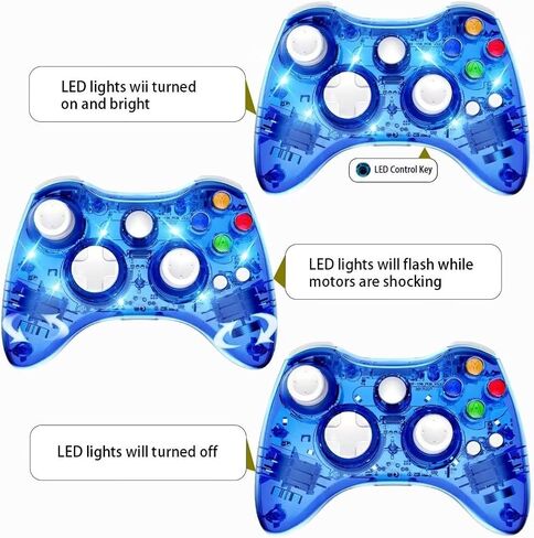 USONLINE911 2.4 جيجا هرتز وحدة تحكم اللاسلكي اللاسلكي متوافق مع وحدة التحكم Xbox 360 ، وألعاب Joypad مع تصميم عصا التناظرية غير متناظرة و 360 ° Operivilection. in Kuwait