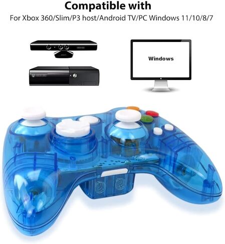 USONLINE911 2.4 جيجا هرتز وحدة تحكم اللاسلكي اللاسلكي متوافق مع وحدة التحكم Xbox 360 ، وألعاب Joypad مع تصميم عصا التناظرية غير متناظرة و 360 ° Operivilection. in Kuwait