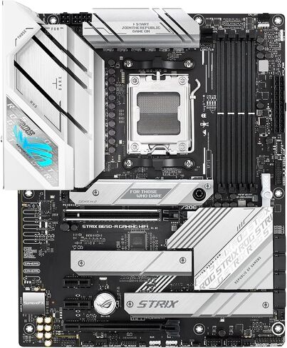ASUS ROG Strix B650-A Gaming WiFi AMD B650 AM5 DDR5 6400 DP HDMI 3X M2 USB3.2 WIFI 6E + BT Aura RGB 2.5GBIT LAN ATX Armory Crate ، AI Suite 3 ، PCIe Slot Q-release in Kuwait