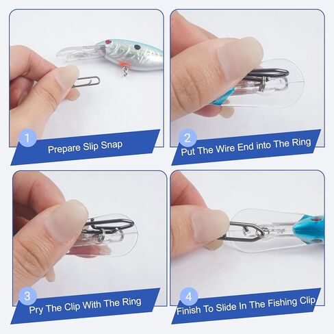 Power Clips Fishing Snaps Set High Strength Stainless Steel Quick Change Connector Swivels Tackle Fish Lure Attachement Freshwater Saltwater in Kuwait