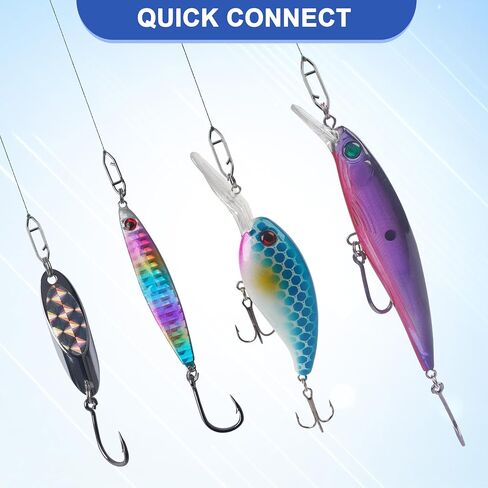 Power Clips Fishing Snaps Set High Strength Stainless Steel Quick Change Connector Swivels Tackle Fish Lure Attachement Freshwater Saltwater in Kuwait