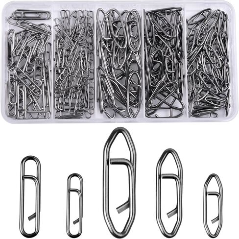 Power Clips Fishing Snaps Set High Strength Stainless Steel Quick Change Connector Swivels Tackle Fish Lure Attachement Freshwater Saltwater in Kuwait