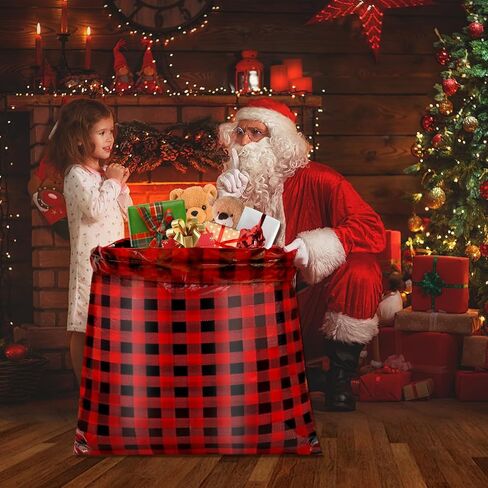 ONESING 6 Pcs Large Gift Bag Christmas Gift Bags 36"x56" Christmas Goodie Bags Giant Gift Bag for Kids Toys with 3 Labels and Ties, Color C in Saudi Arabia