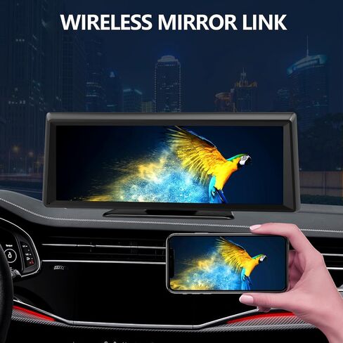 شاشة Carplay اللاسلكية مع 2K Dash Cam ، 8.1 بوصة استريو شاشة تعمل باللمس المحمولة مع Carplay & Android Auto ، الكاميرا الاحتياطية 1080 بكسل ، التحكم الصوتي ، Bluetooth ، رابط المرآة ، GPS التنقل in Kuwait