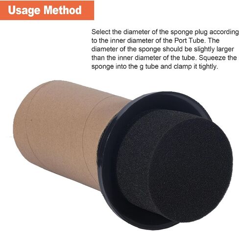 2pcs Speaker Port Tube Sponge, Upgrade Subwoofer Cabinet and Bass Air Vent Sponge Replacement, 90mm Diameter 80mm Height for Speakers in Saudi Arabia