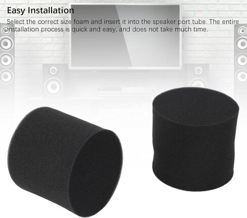 2pcs Speaker Port Tube Sponge, Upgrade Subwoofer Cabinet and Bass Air Vent Sponge Replacement, 90mm Diameter 80mm Height for Speakers in Saudi Arabia