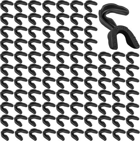 واقي فم للاطفال والشباب من 100 قطعة، واقي الفم الرياضي لكرة القدم، واقي الفم لكرة القدم، حماية اللثة للملاكمة وكرة السلة والهوكي والكاراتيه (الوان جديدة، نمط كلاسيكي) in Kuwait