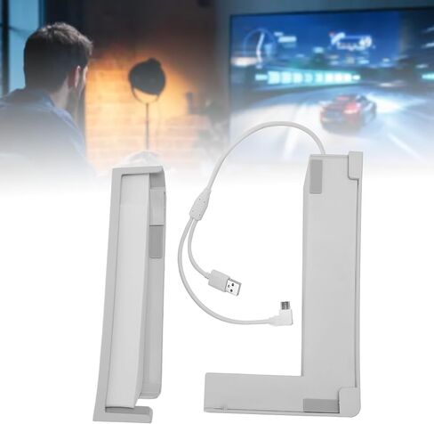ciciglow Horizontal Stand for Slim Console with 4 Port USB Hub, RGB Colorful Lighting, ABS Material, Stable Stand, Sync & Charge, Game Console Accessories, (Black) in Saudi Arabia