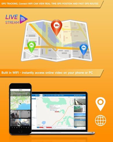 4CH 1080P H.265 4G WiFi GPS 4TB HDD Vehicle Mobile DVR System Video Recorder Loop Record with IR Night Vision Waterproof Front Side Backup Camera and 7 inch VGA Monitor for RV Truck Camper Van in Kuwait
