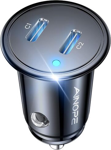 AINOPE USB C Car Charger for iPhone 15, Smallest 56W Car Charger Adapter Fast Charginig, PD 3.0 Dual USB Compatible with iPhone 15 Pro Max Plus/14/13 Pro/12 Pro/12 Mini, Galaxy, iPad Pro in Saudi Arabia