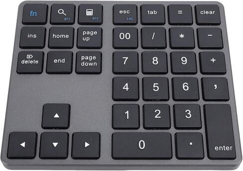 لوحة مفاتيح Gowenic Cordless Numeric ، 35 مفتاح لوحة مع استقبال ، 2.4 جرام متين اللاسلكي BT5.0 BT3.0 رقم لوحة مفاتيح للهاتف الذكي على سطح المكتب المحمول OS X (أسود) in Kuwait