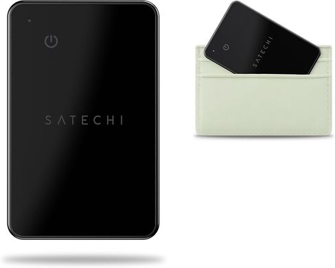 بطاقة محفظة Satechi Findall مع Find My ، Wallet Tracker Card مع تركت وراء الإخطار ، تنبيه الصوت والشحن اللاسلكي ، يعمل مع iPhone و iPad و Mac - Black in Kuwait