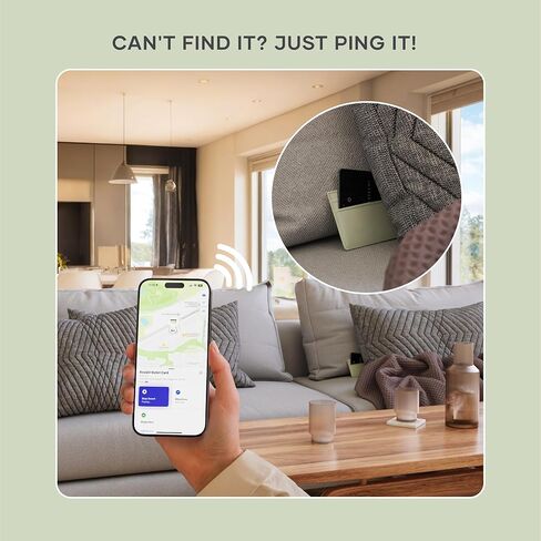 بطاقة محفظة Satechi Findall مع Find My ، Wallet Tracker Card مع تركت وراء الإخطار ، تنبيه الصوت والشحن اللاسلكي ، يعمل مع iPhone و iPad و Mac - Black in Kuwait