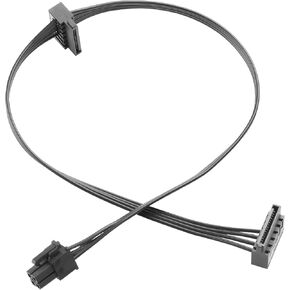 ATX 4PIN to Dual SATA 15 PIN Adapter Extension Cable for Mechanical HDDs SSDs DVD/CD-ROMs (17.9 in./45.5 cm)