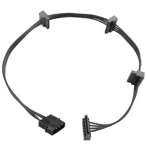 IDE Molex 4 PIN Female to 4 x SATA 15 PIN Female Expansion Power Cable 20.8in 18AWG Tinned Copper - for PC/NAS/Server Mechanical Hard Drives/SSDs