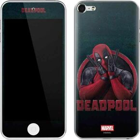 Skinit Decal MP3 Player Skin Compatible with iPod Touch (6th Gen 2015) - Officially Licensed Marvel Deadpool Legacy Deadpool Red Poster Design