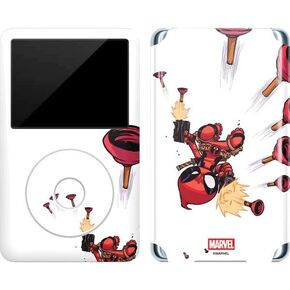 Skinit Decal MP3 Player Skin Compatible with iPod Classic (6th Gen) 80GB - Officially Licensed Marvel Deadpool Legacy Deadpool Red Poster Design