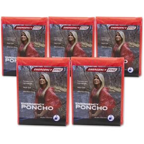 منطقة الطوارئ Poncho 5 Pack ، معدات المطر الطوارئ ، حماية الطقس ، العلامة التجارية
