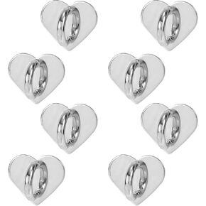 8pcs Heart Cell Phone Ring Holder, Cute Phone Charm Hooks Adhesive Smartphone Finger Ring Grip Sticky Metal Loop Stand for Cellphone Case Pad Tablet DIY Accessories (gold)