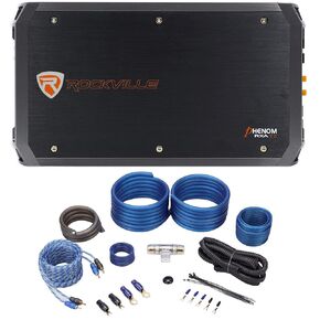 Rockville RXA-T2 2400 Watt Peak/625w RMS 2 Channel Car Stereo Amplifier+Amp Kit