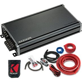 KICKER Amplifier and Amp Kit Package of 2 Items - CX Series 660W RMS Class AB/D 5-Channel Amplifier and Complete 4AWG Wiring Kit