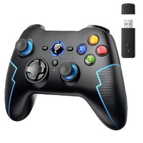 EasySMX Wireless Gaming Controller,PC Game Controller Joystick with Dual-Vibration Turbo and Trigger Buttons for Windows PC/ PS3/ Android TV Box/Tesla