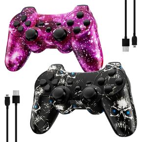 Kujian Controller for PS3, Wireless Controller for Playstation 3 6-axis Dual Vibration Gaming Controller with Charging Cord