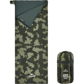 حقيبة النوم NatureHike Ultralight - مظروف خفيف الوزن محمول ، مقاوم للماء ، راحة مع أكياس الضغط - رائع في السفر 3 موسم ، التخييم ، المشي لمسافات طويلة ، غابة أخضر